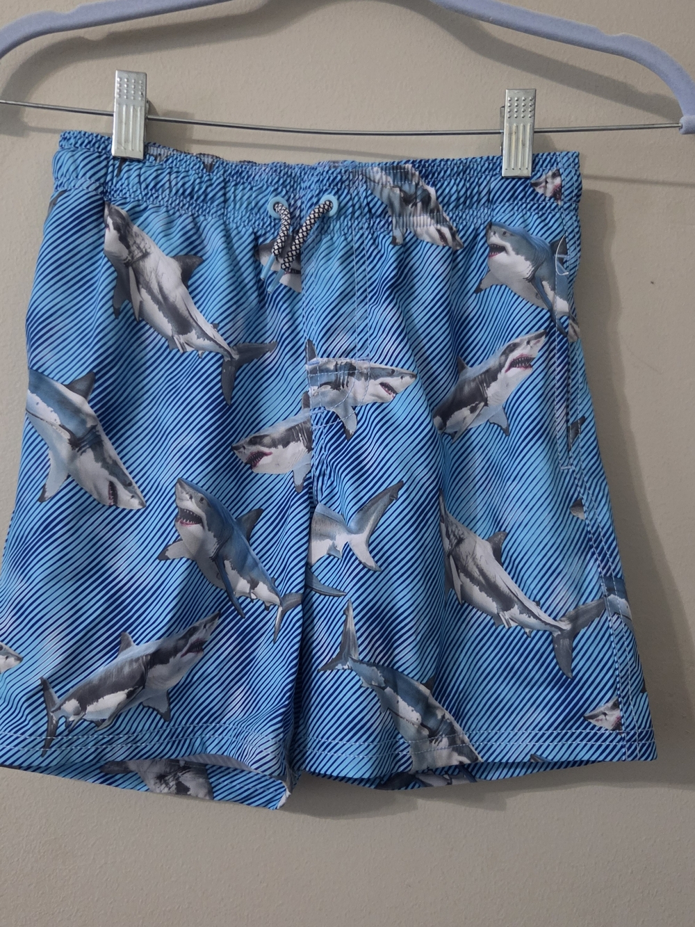 wonder nation Blue Shark Print Swim Trunks M Sz 8